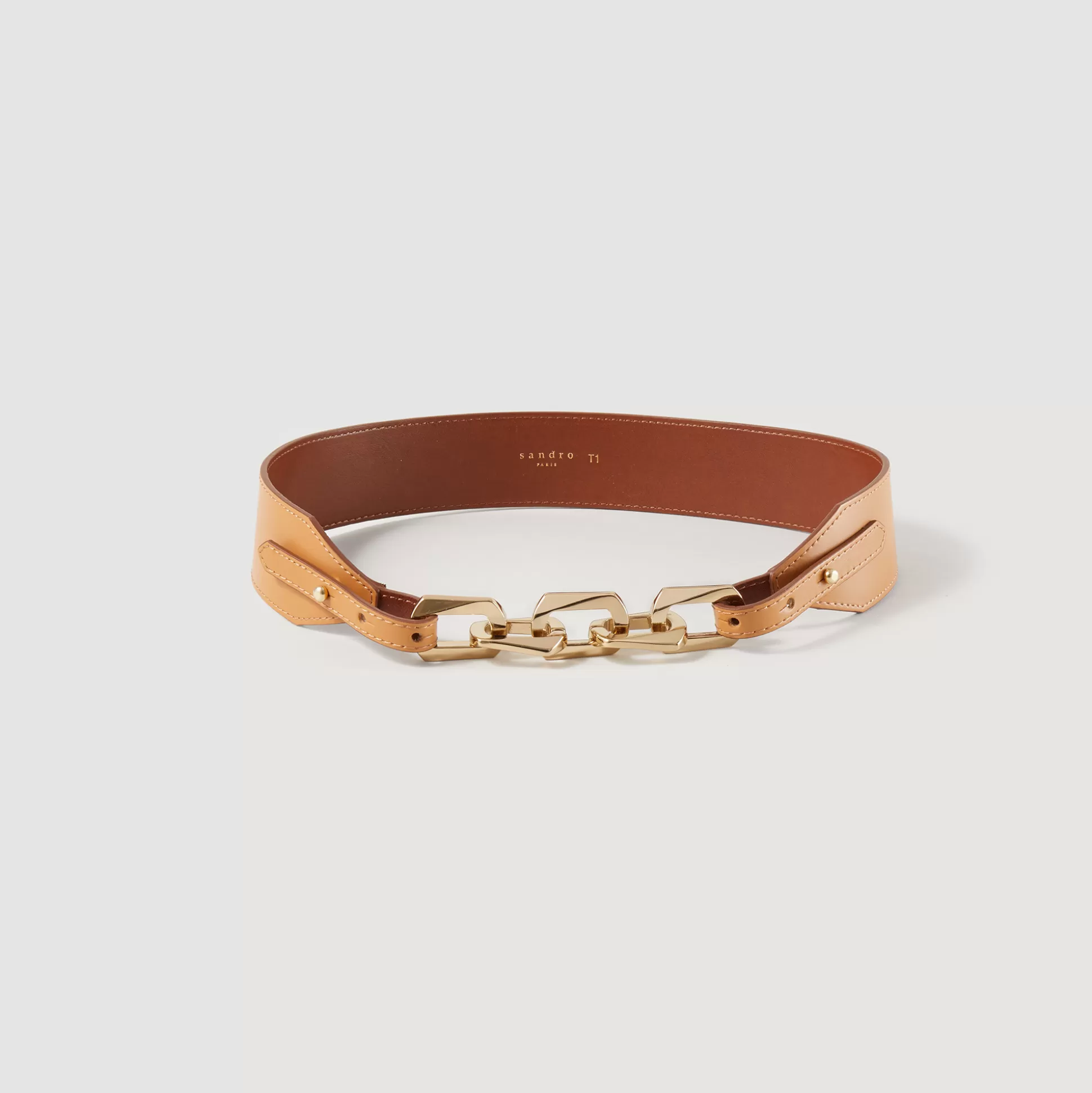 Sandro Paris Leather Belt With Chain> Belts